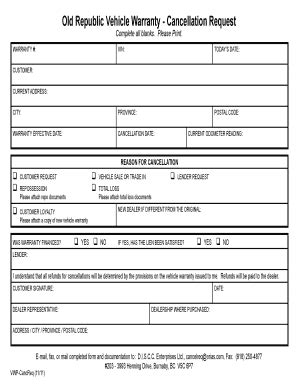 united states warranty corp cancellation.